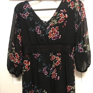 Xhilaration Black Floral Dress